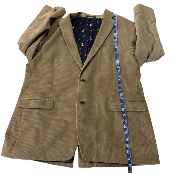 Ralph Lauren Men Tan 100% Cotton Corduroy 2-Button Blazer Sz 48L Suit Jacket - Picture 9 of 12